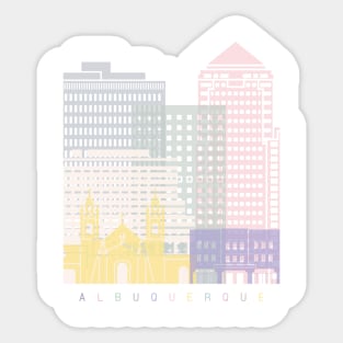 ALBUQUERQUE SKYLINE POSTER PASTEL Sticker